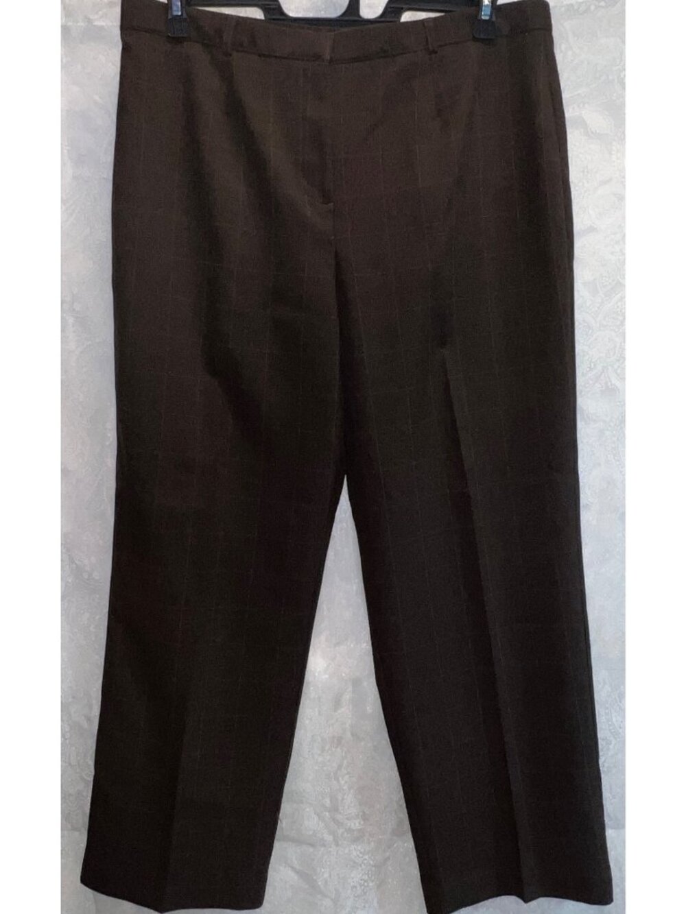 White Stag Womens Brown Dress Pants 16P Polyester/Rayon Business